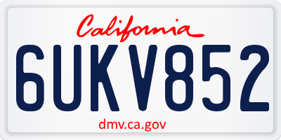 CA license plate 6UKV852