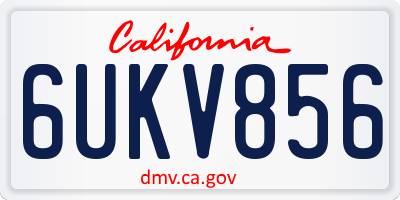 CA license plate 6UKV856