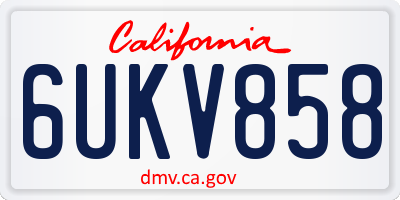 CA license plate 6UKV858