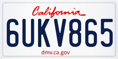 CA license plate 6UKV865