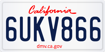 CA license plate 6UKV866