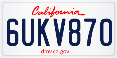 CA license plate 6UKV870