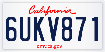 CA license plate 6UKV871