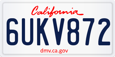 CA license plate 6UKV872
