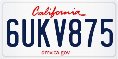 CA license plate 6UKV875