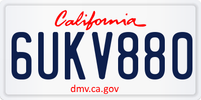 CA license plate 6UKV880