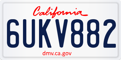 CA license plate 6UKV882