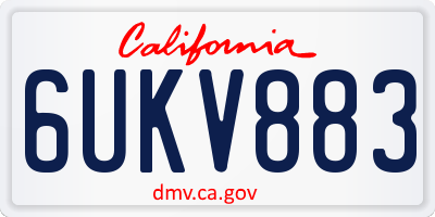 CA license plate 6UKV883