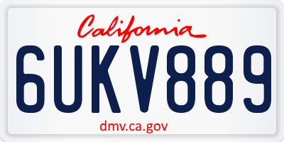 CA license plate 6UKV889