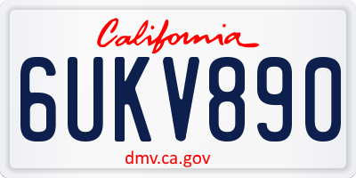 CA license plate 6UKV890