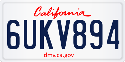 CA license plate 6UKV894