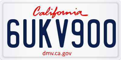 CA license plate 6UKV900