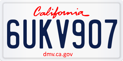 CA license plate 6UKV907