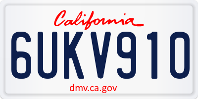 CA license plate 6UKV910