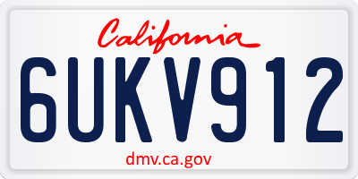 CA license plate 6UKV912