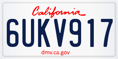 CA license plate 6UKV917