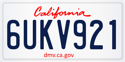 CA license plate 6UKV921