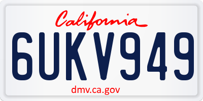 CA license plate 6UKV949