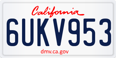 CA license plate 6UKV953