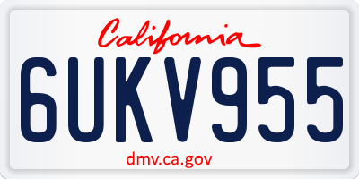 CA license plate 6UKV955
