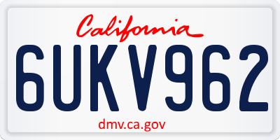 CA license plate 6UKV962