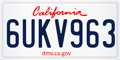 CA license plate 6UKV963