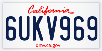 CA license plate 6UKV969