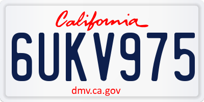 CA license plate 6UKV975
