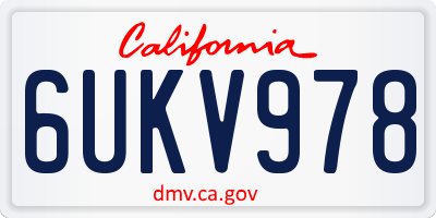 CA license plate 6UKV978