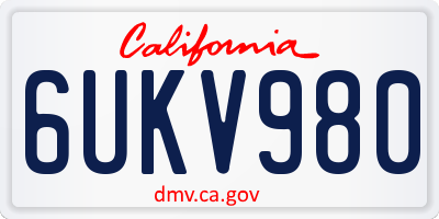CA license plate 6UKV980