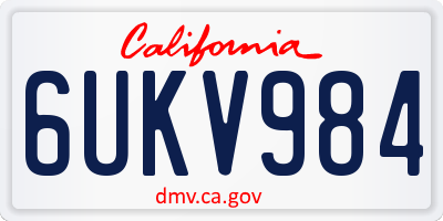 CA license plate 6UKV984