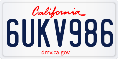 CA license plate 6UKV986