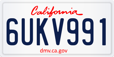 CA license plate 6UKV991