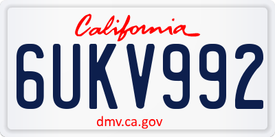 CA license plate 6UKV992