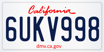 CA license plate 6UKV998