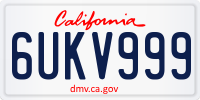 CA license plate 6UKV999