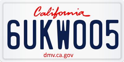 CA license plate 6UKW005