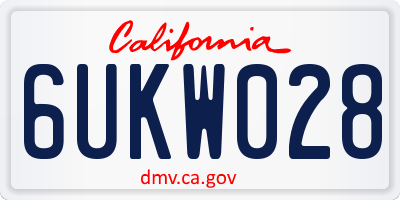 CA license plate 6UKW028