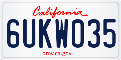 CA license plate 6UKW035