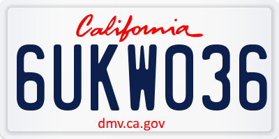 CA license plate 6UKW036