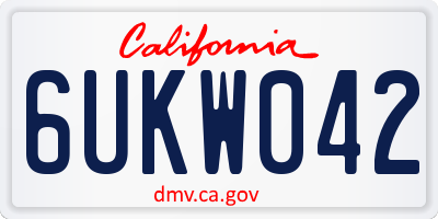 CA license plate 6UKW042