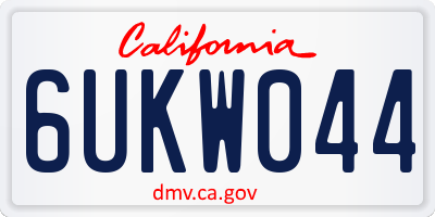 CA license plate 6UKW044