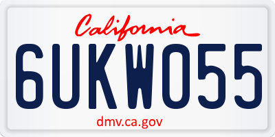 CA license plate 6UKW055