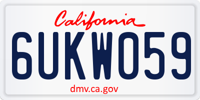 CA license plate 6UKW059