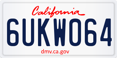 CA license plate 6UKW064