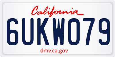 CA license plate 6UKW079
