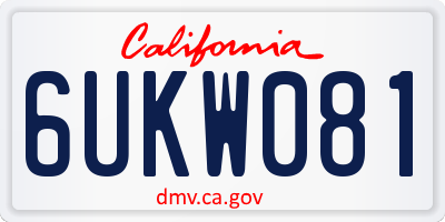 CA license plate 6UKW081