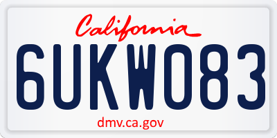 CA license plate 6UKW083