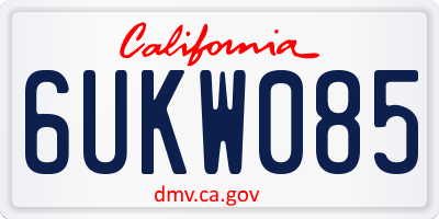 CA license plate 6UKW085