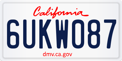 CA license plate 6UKW087